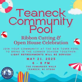 Pool ribbon cutting, May 21st 2025 6 to 8pm at 700 pomander walk